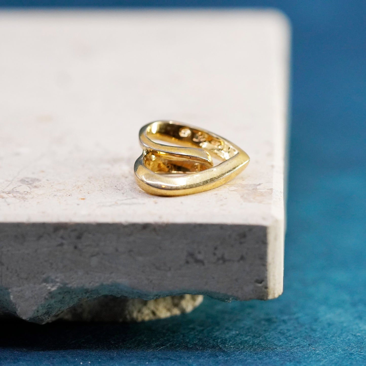 Vintage vermeil gold over Sterling silver handmade pedant, 925 heart