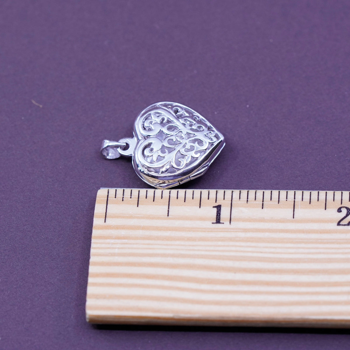 Vintage Sterling silver handmade pendant, filigree 925 photo locket