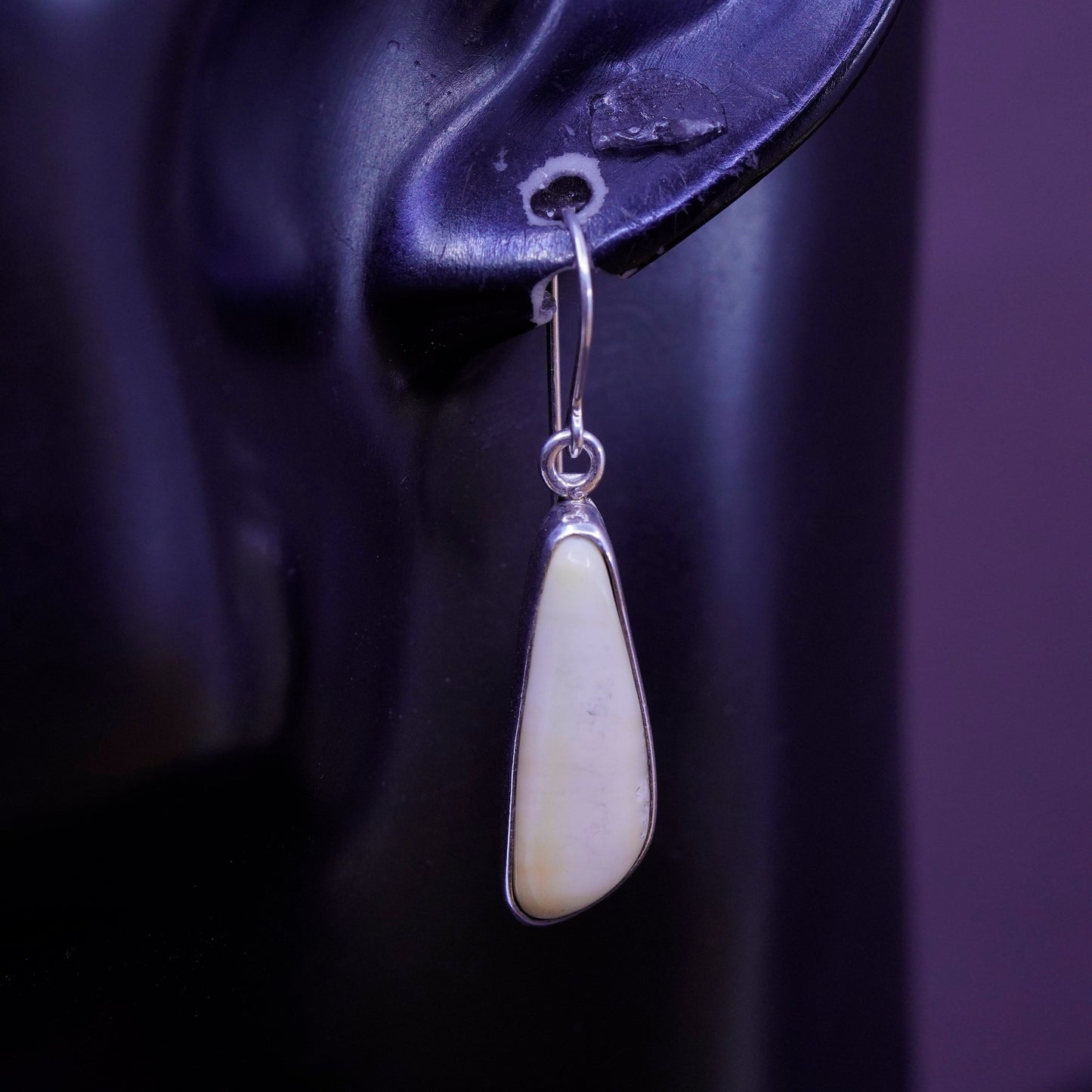 Vintage Sterling 925 silver handmade dangles with jasper