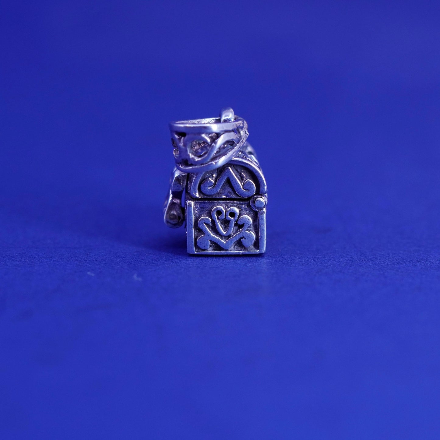 Vintage Sterling silver prayer box pendant, 925 prayer locket charm