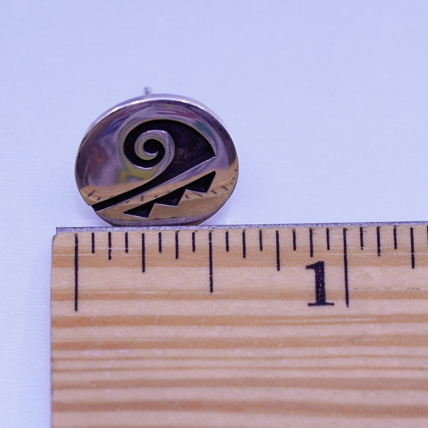 Native American Navajo sterling 925 silver handmade round earrings, studs