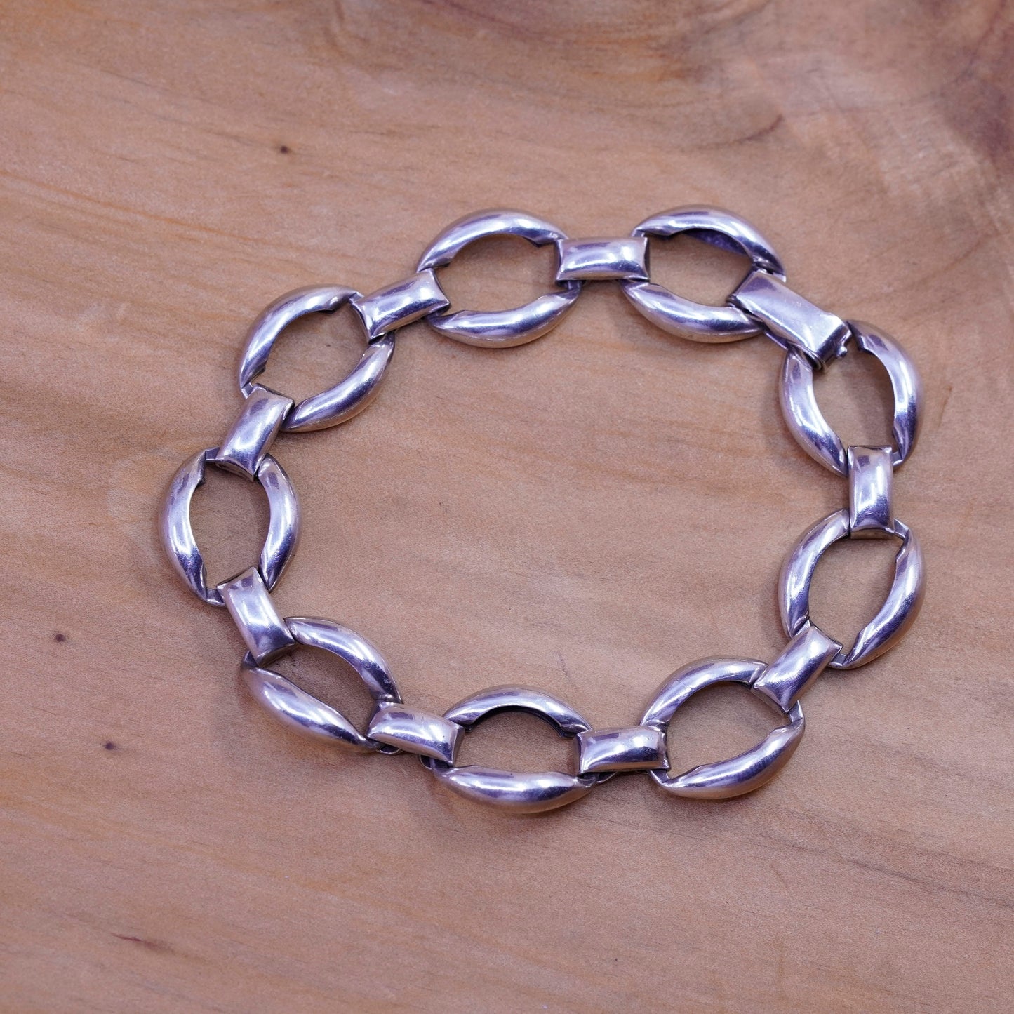 6.75”, vintage Danecraft Sterling silver handmade bracelet, 925 oval chain