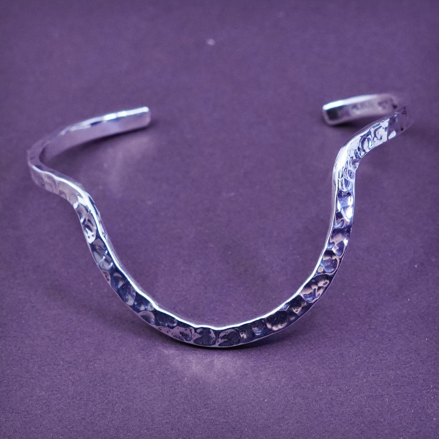 6.5”, mexico Sterling silver handmade bracelet, 925 cuff with hammered texture