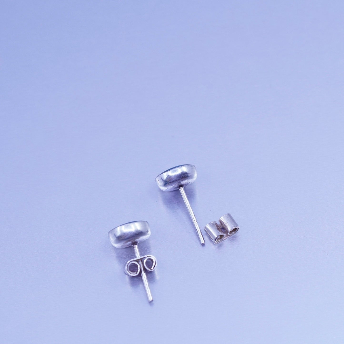 Vintage Sterling 950 silver handmade earrings, studs with turquoise