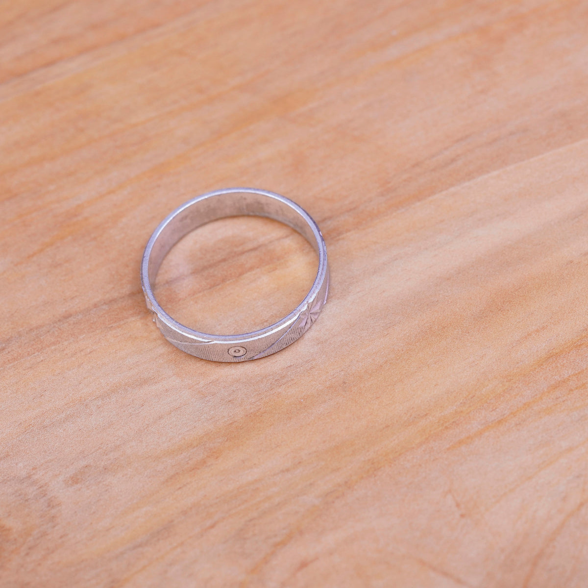size 11, vintage Sterling silver handmade ring, 925 textured band