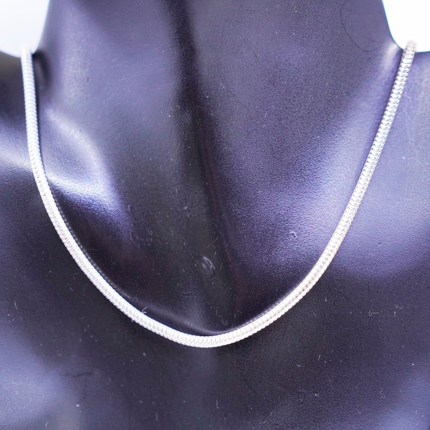 18+2” 3mm, vintage Sterling 925 silver bold snake chain necklace