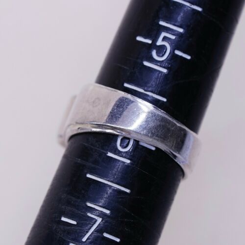 Sz 5.75, Vtg Sterling Silver Handmade Ring, 925 Silver W pink Cz, Stamped 925