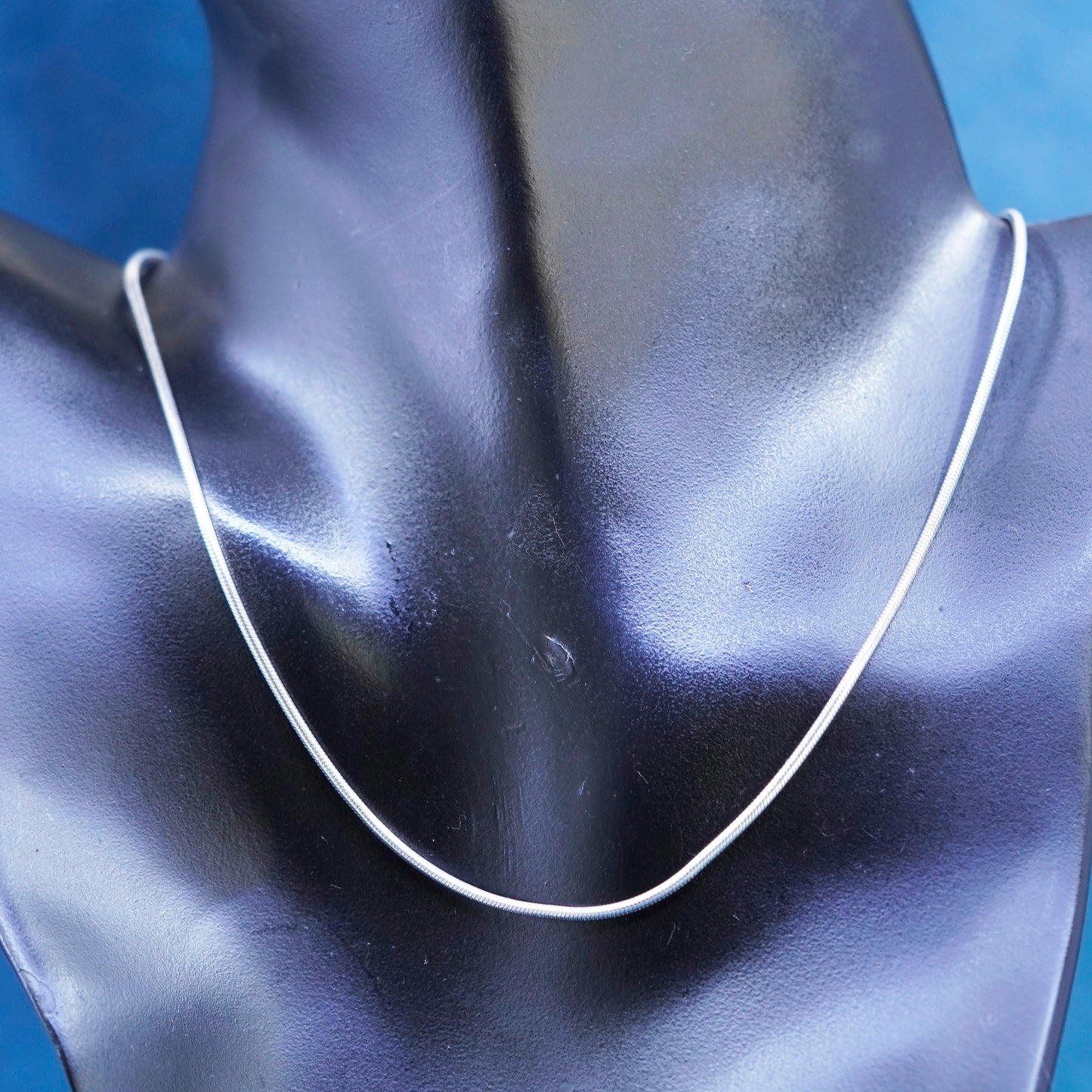 16”, 1.4mm, vintage Sterling silver handmade necklace, 925 snake chain