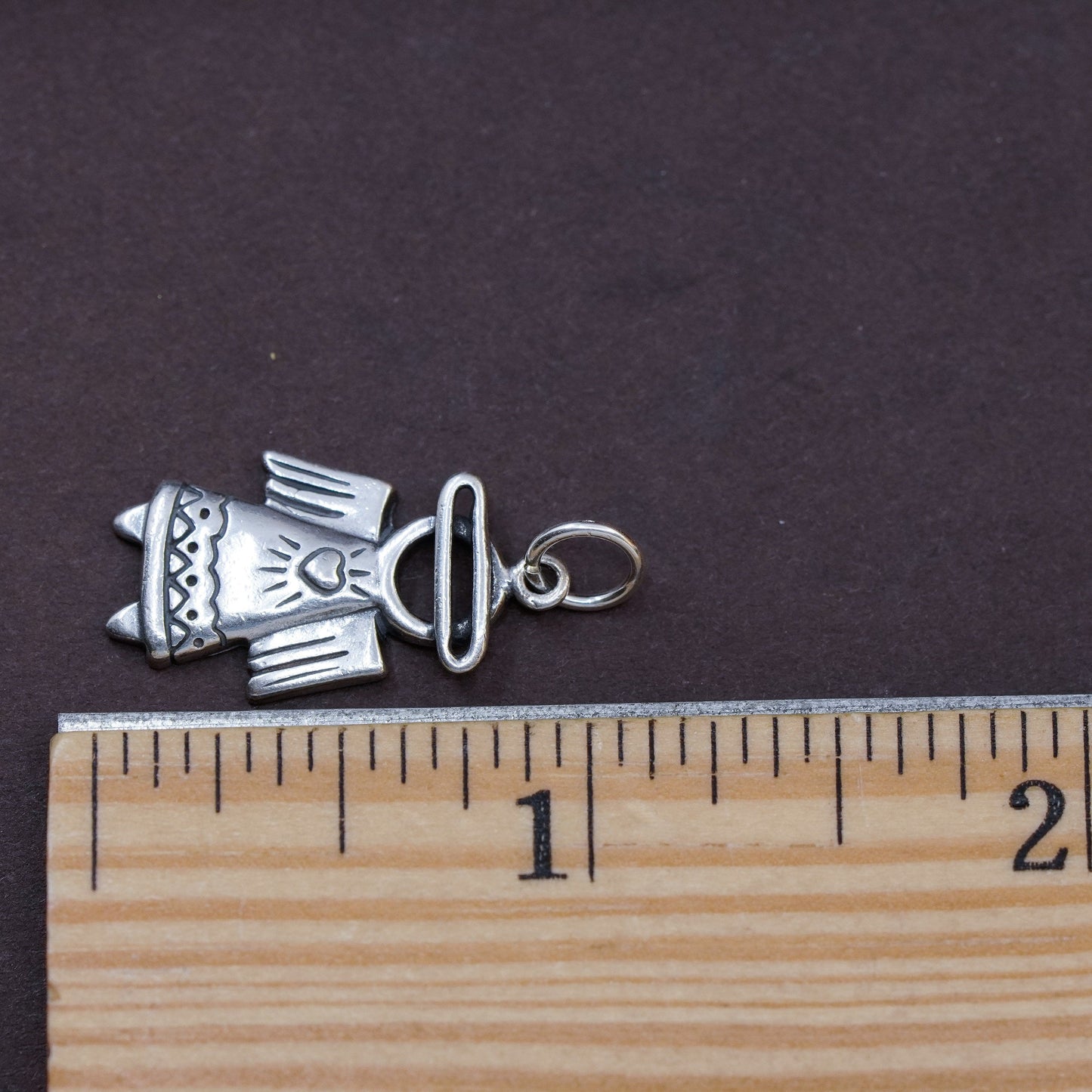 Vintage shube Sterling silver handmade pendant, 925 angel charm