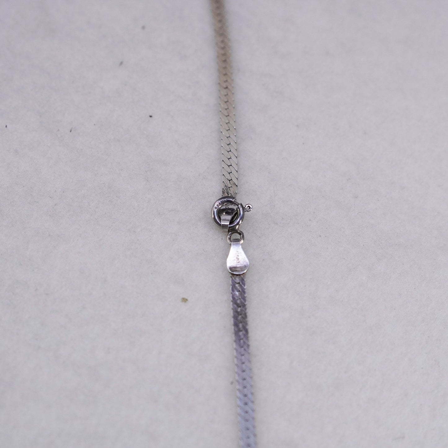 18” 3mm, vintage Canada Sterling 925 silver flatten nugget chain necklace