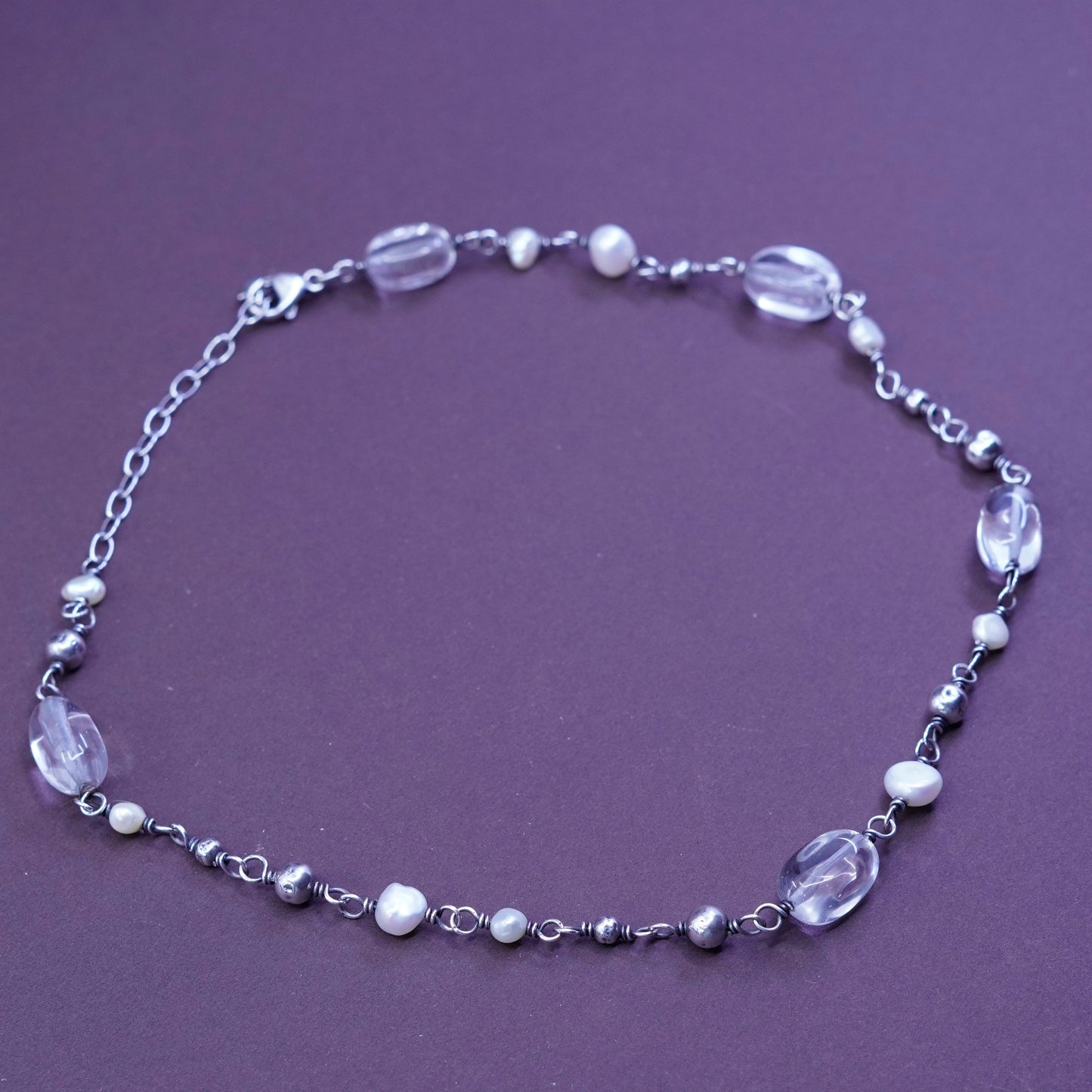 Silpada N1602 Freshwater Pearl, Crystal Quartz & Sterling 925 Silver Bead