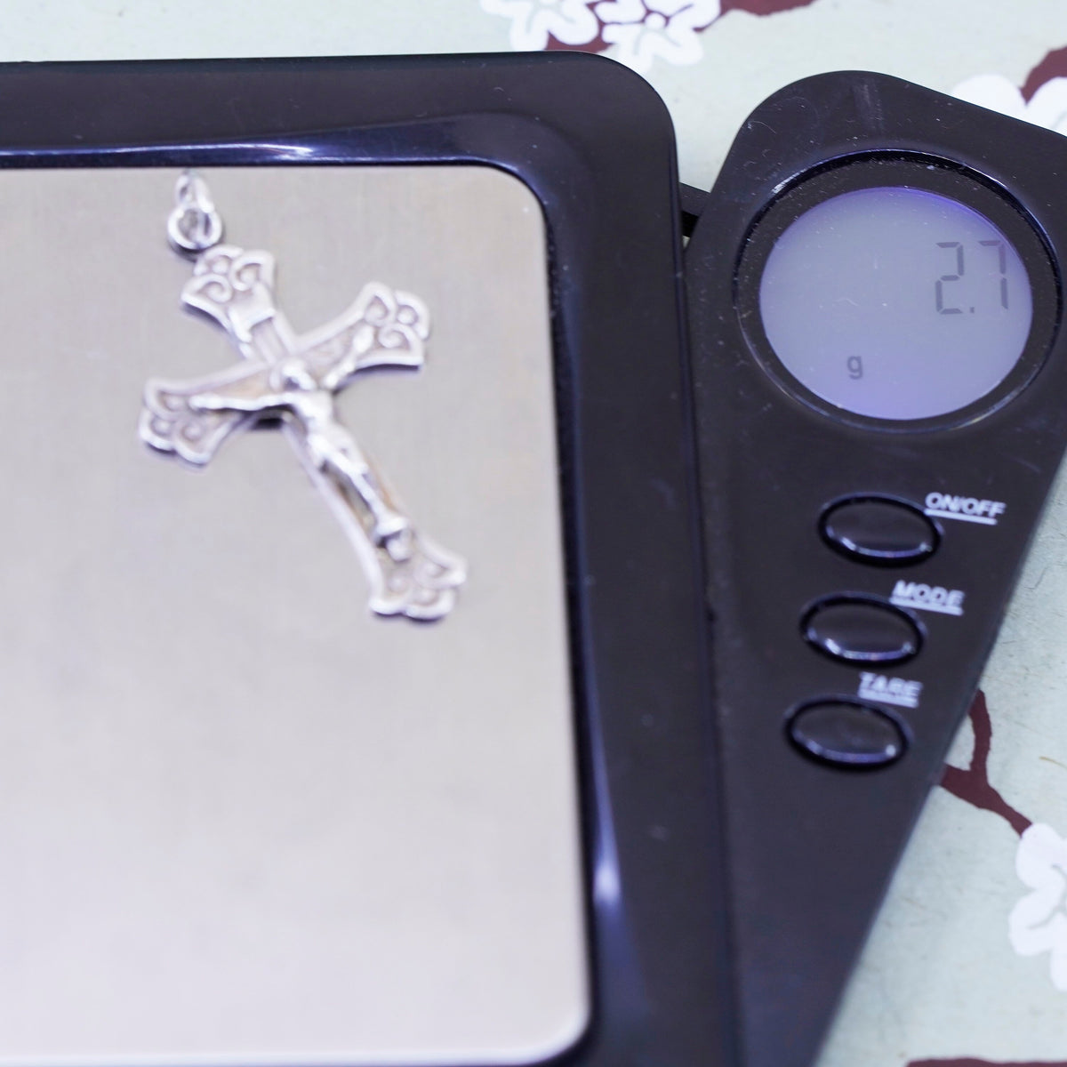 Vintage Sterling silver handmade pendant, 925 cross with Jesus
