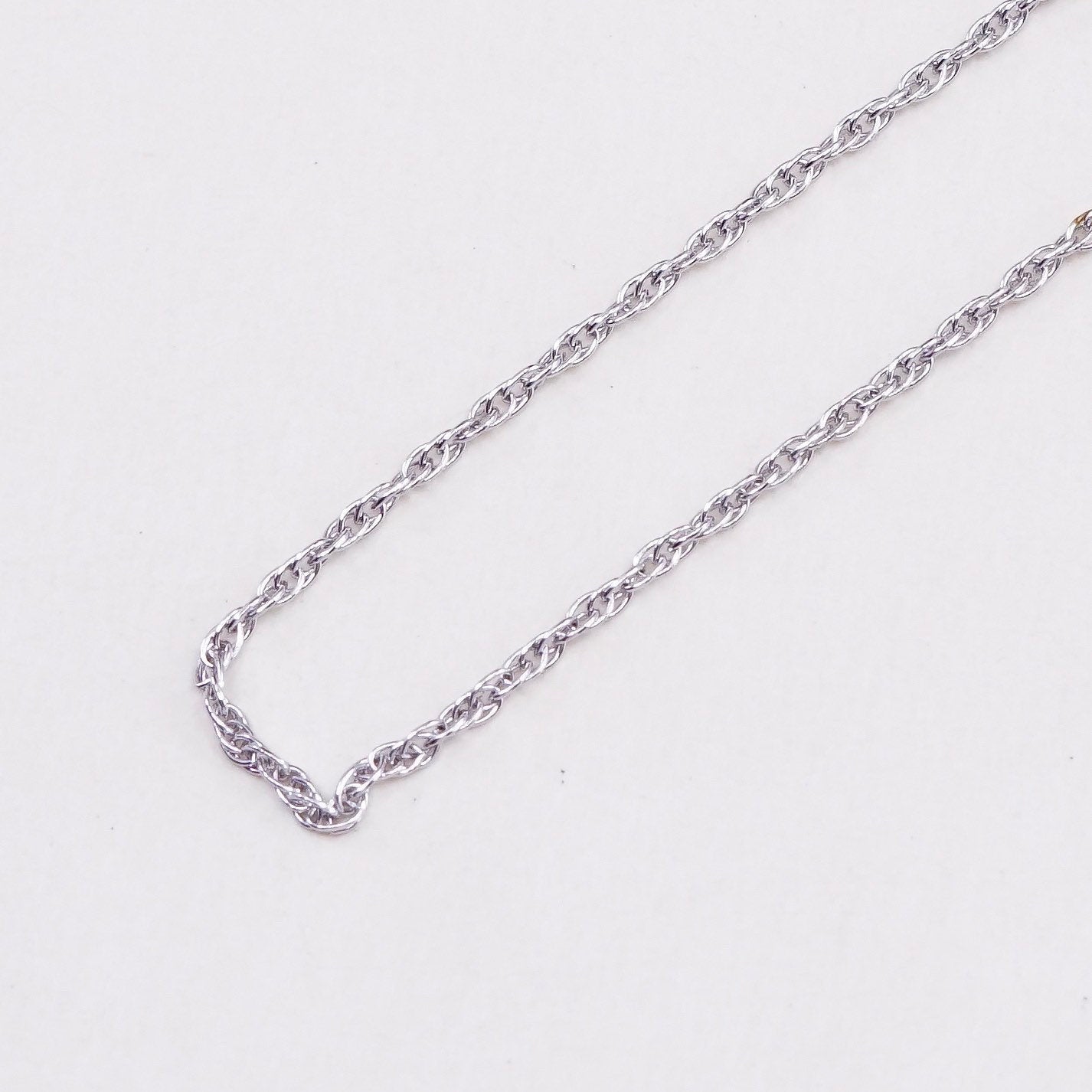24”, 2mm, vintage Sterling silver necklace, 925 Singapore rope chain