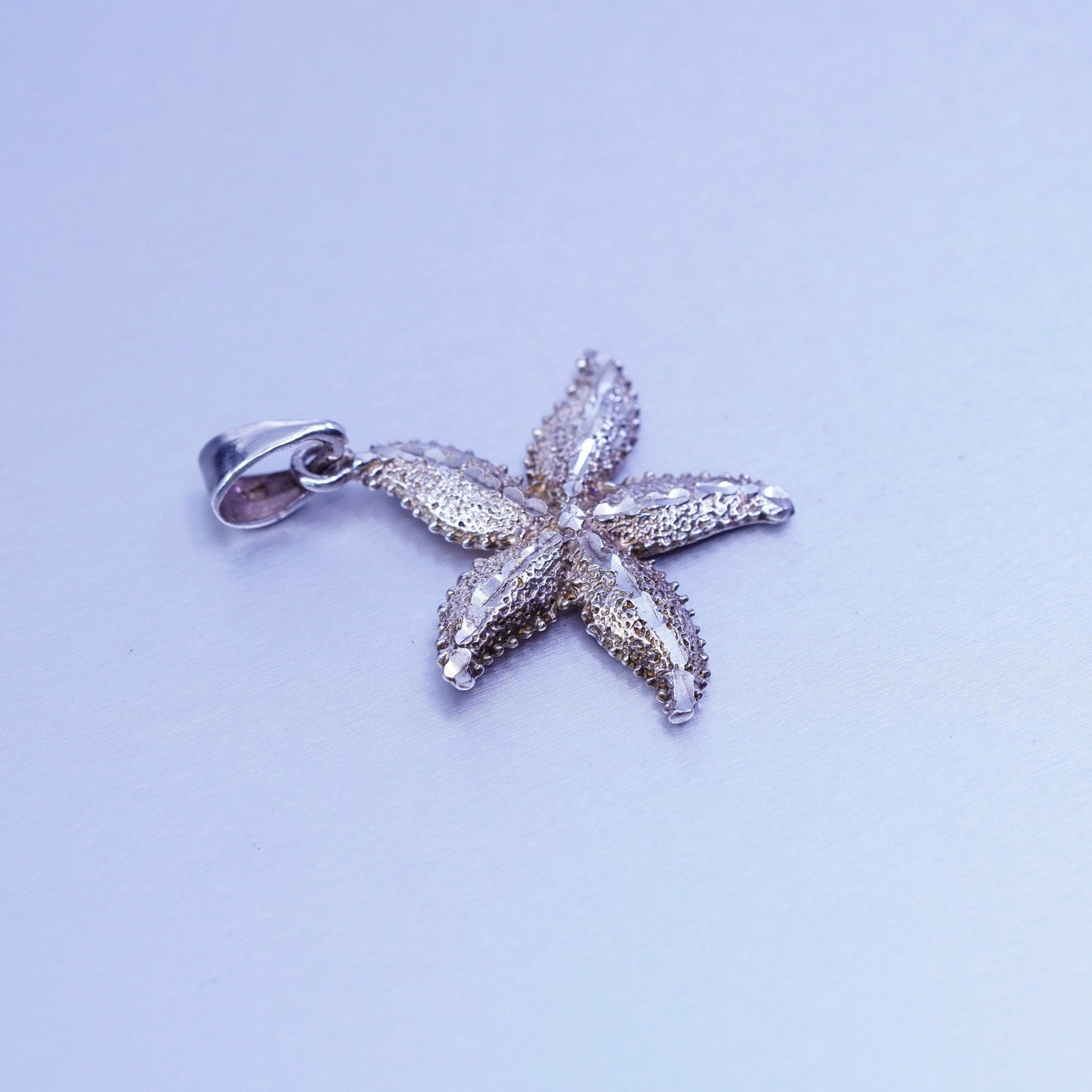 Antique Sterling silver handmade textured 925 starfish star
