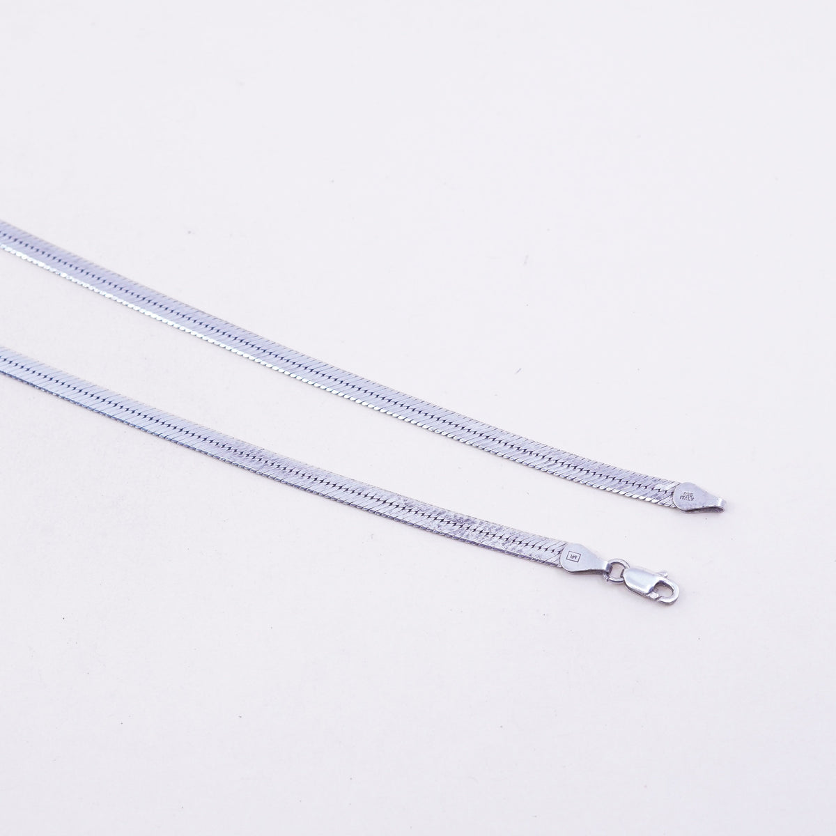 30”, 5mm, Vintage sterling silver necklace, Italy 925 silver herringbone chain
