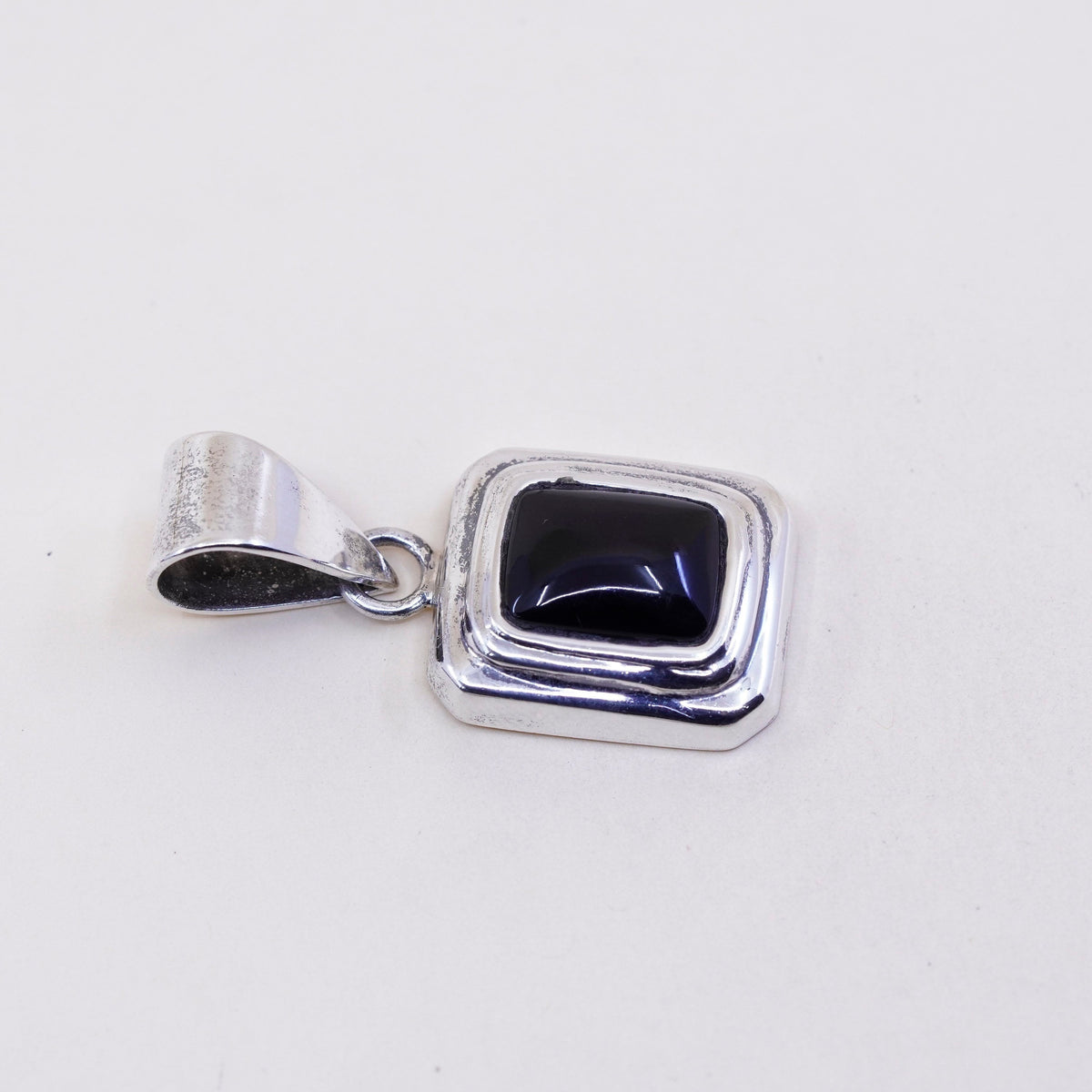 mexico silpada handmade sterling 925 silver pendant with rectangular black onyx