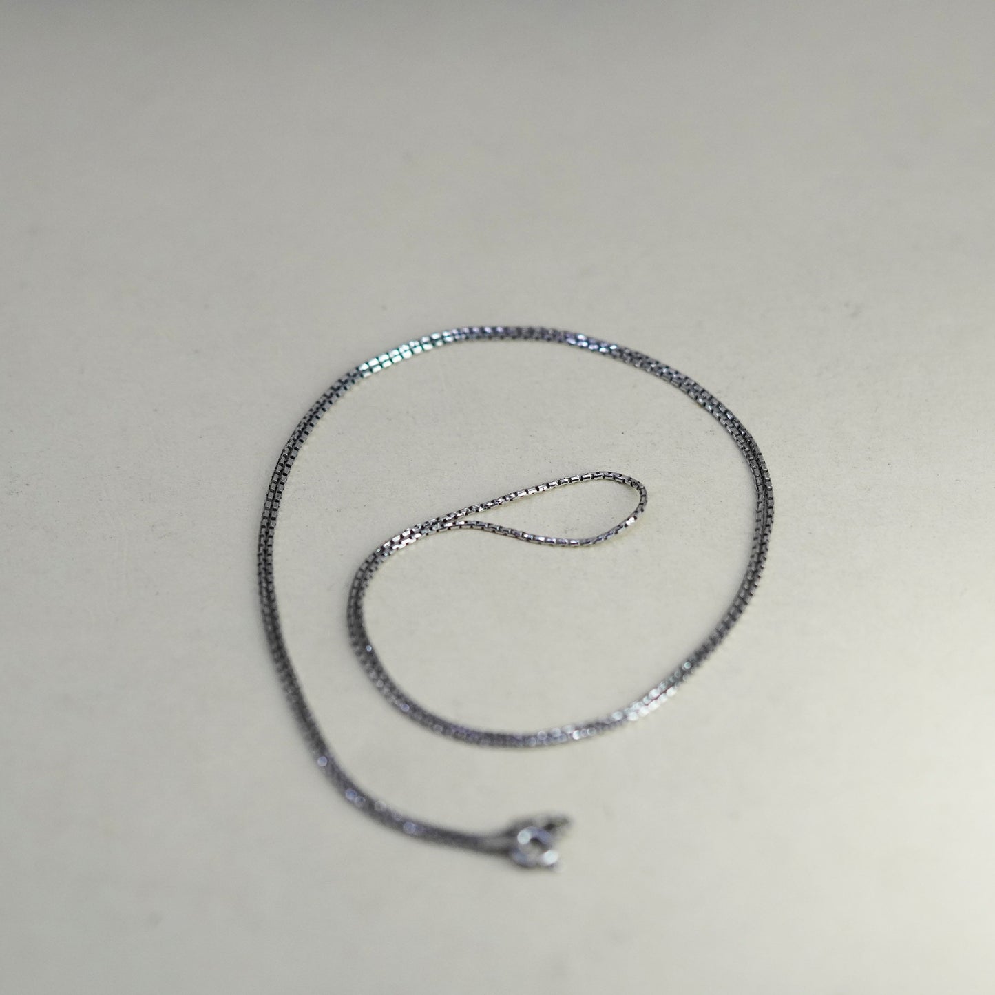 20”, 1mm, Vintage Italian sterling 925 silver box chain, necklace