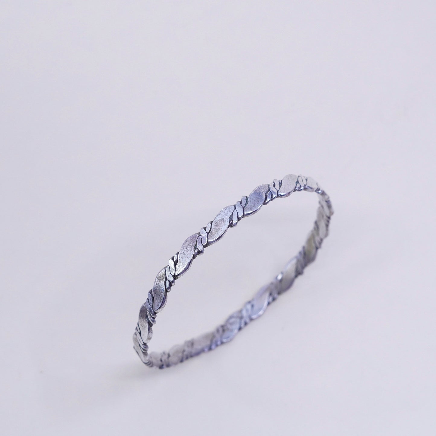8.25”, Vintage sterling silver handmade bracelet, 925 cable bangle