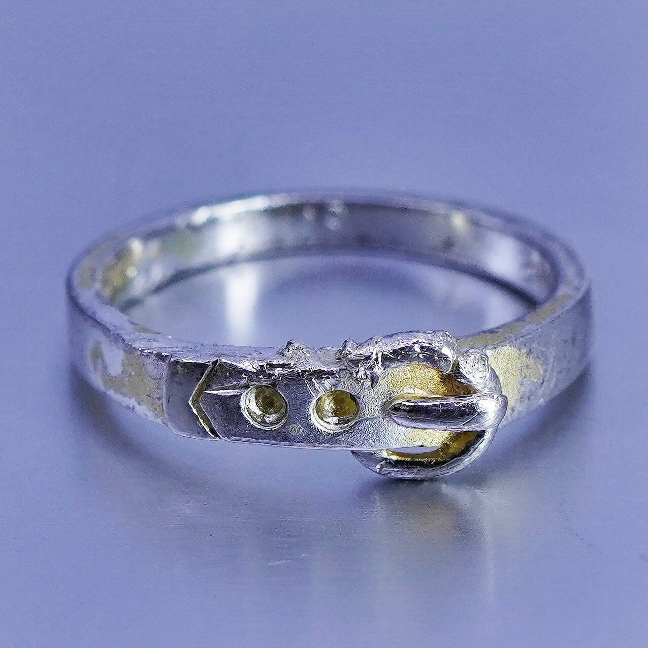 Size 7, vintage Sterling 925 silver handmade ring, belt band