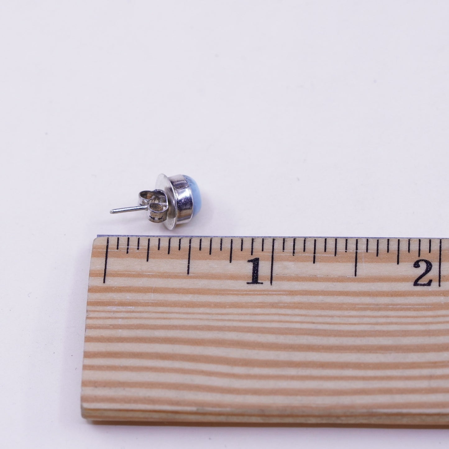 Vintage sterling silver earrings, 925 studs with larimar