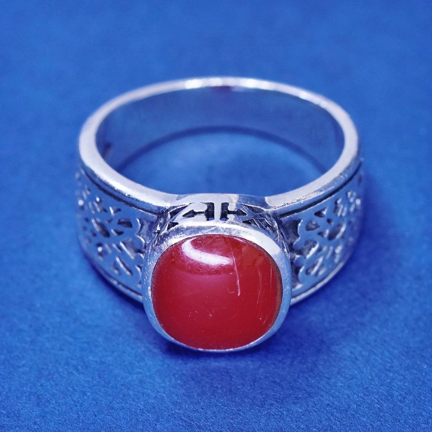 Size 7.5, Silpada RARE HTF Sterling Silver 925 Red Carnelian Stone Ring R1465