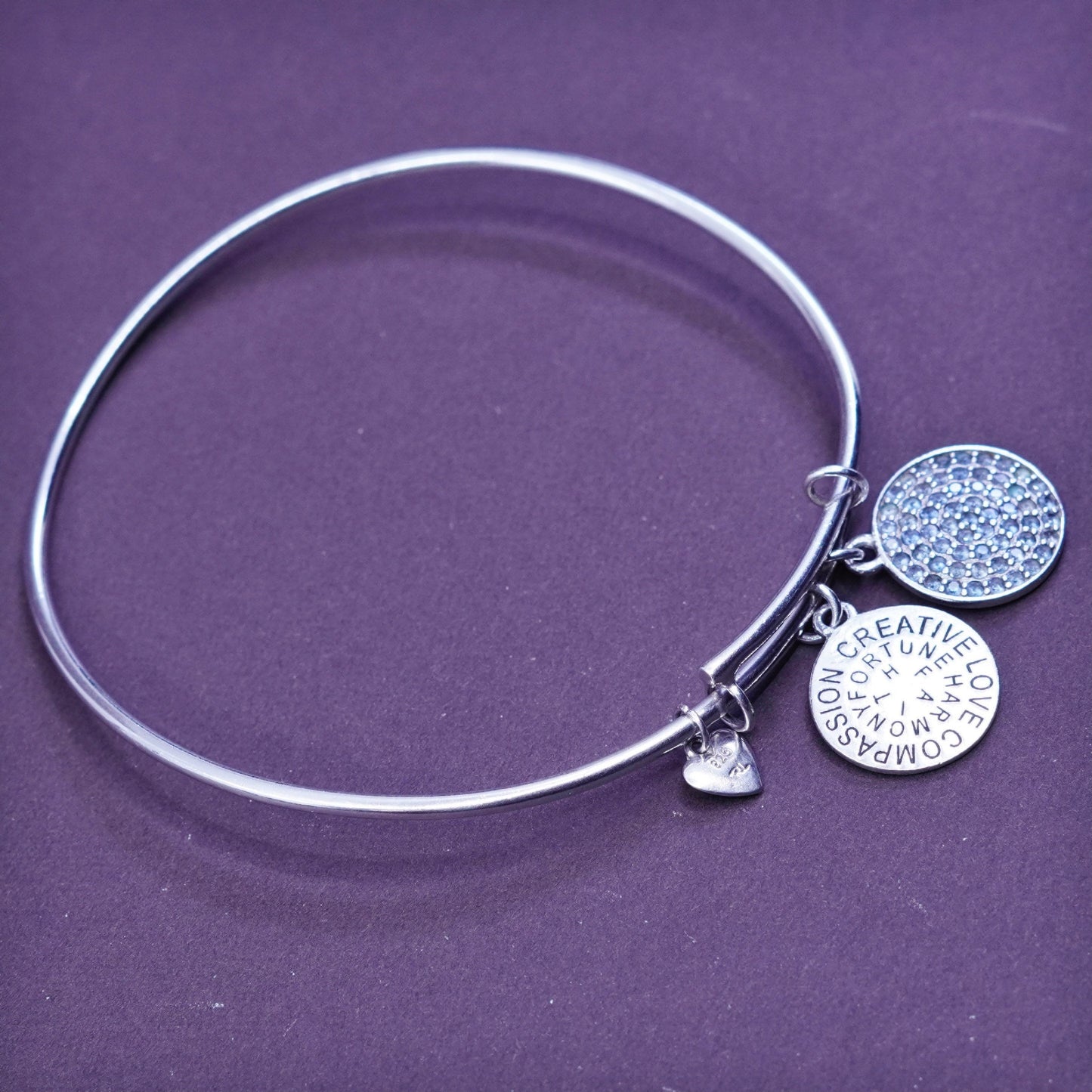 ralph lauren Sterling 925 silver bracelet bangle with charms “creative harmony
