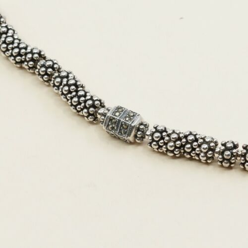 6”, 6mm, Vtg Sterling 925 Silver Handmade Ball Bead Bracelet, Stamped 925