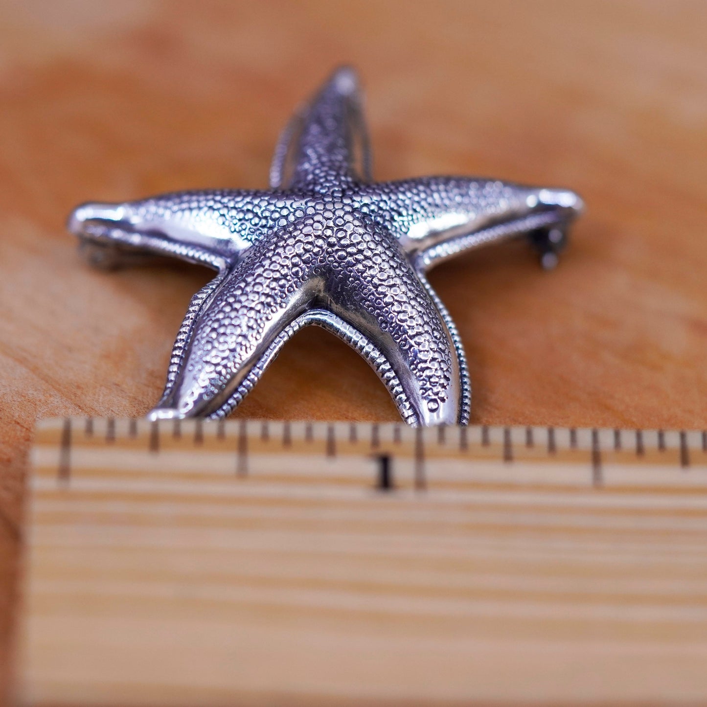 Vintage Beau handmade sterling 925 silver starfish brooch pin