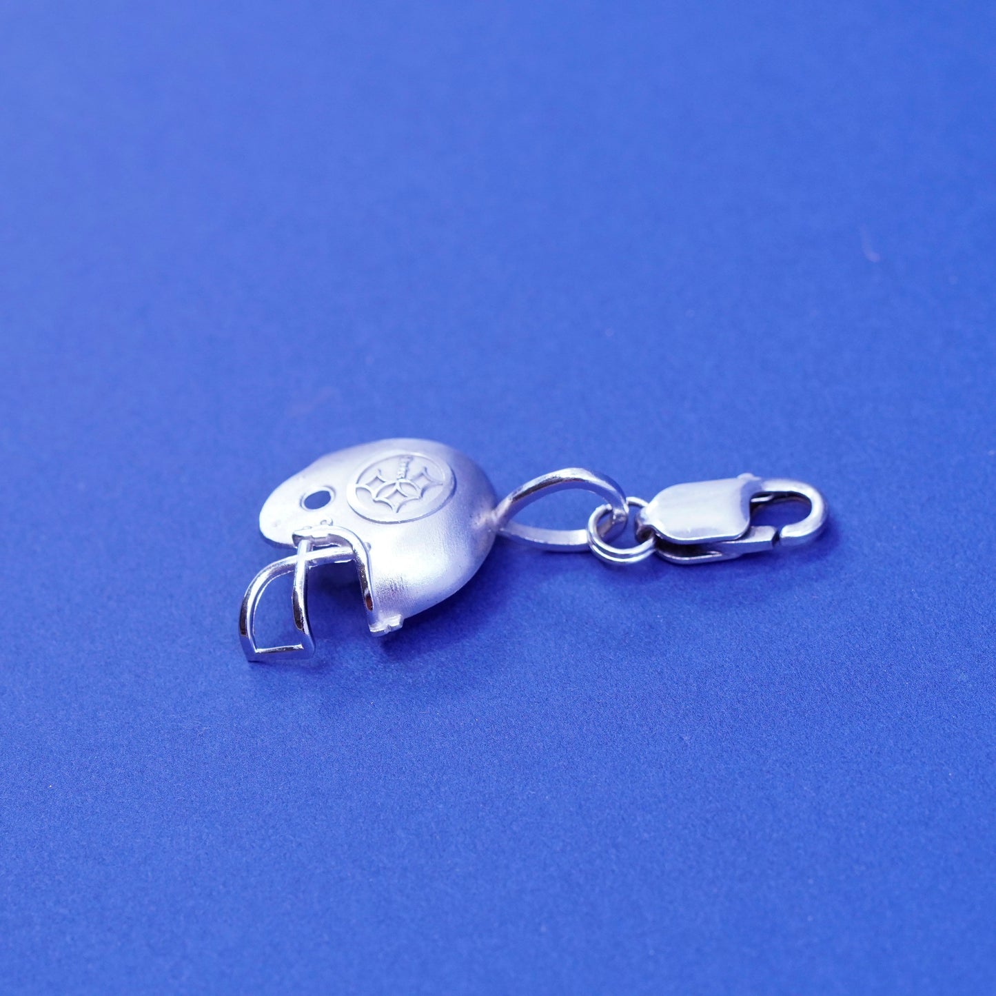 Vintage Sterling silver handmade pendant, 925 football helmet
