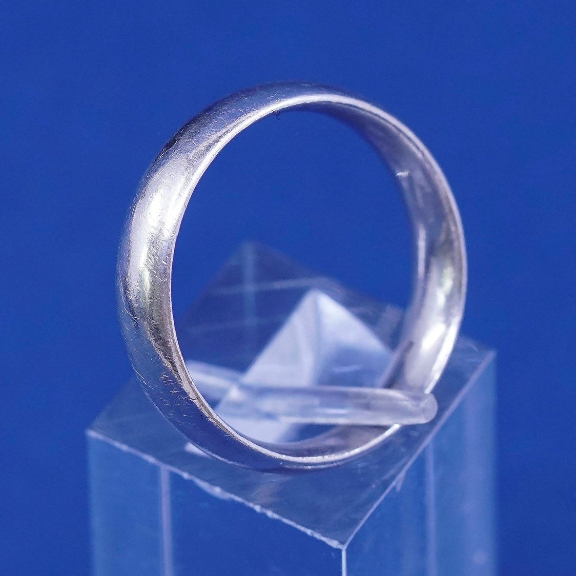sz 10, vtg Sterling silver handmade ring, 925 wedding band