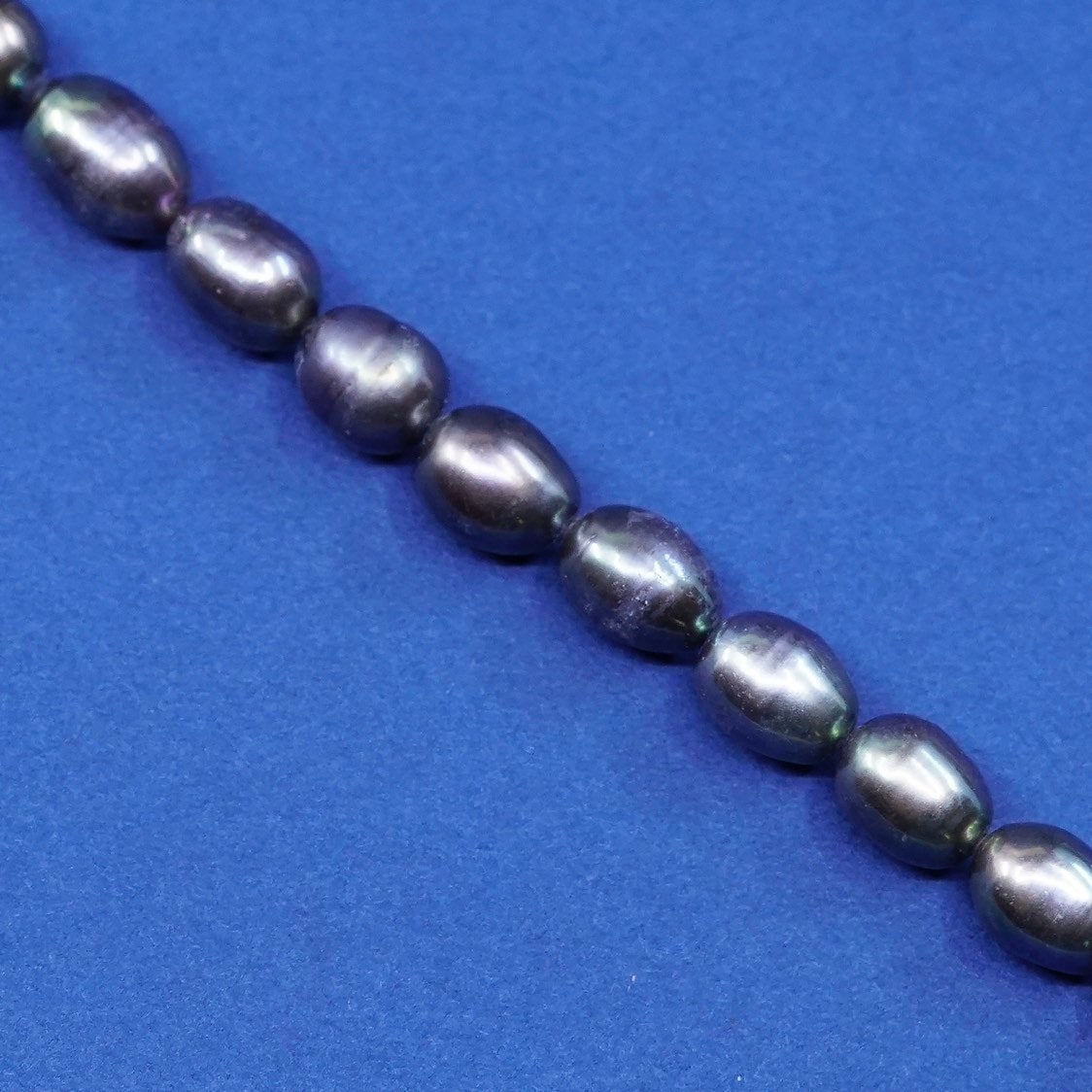 7", Sterling silver handmade bracelet, 925 clasp w/ black pearl beads