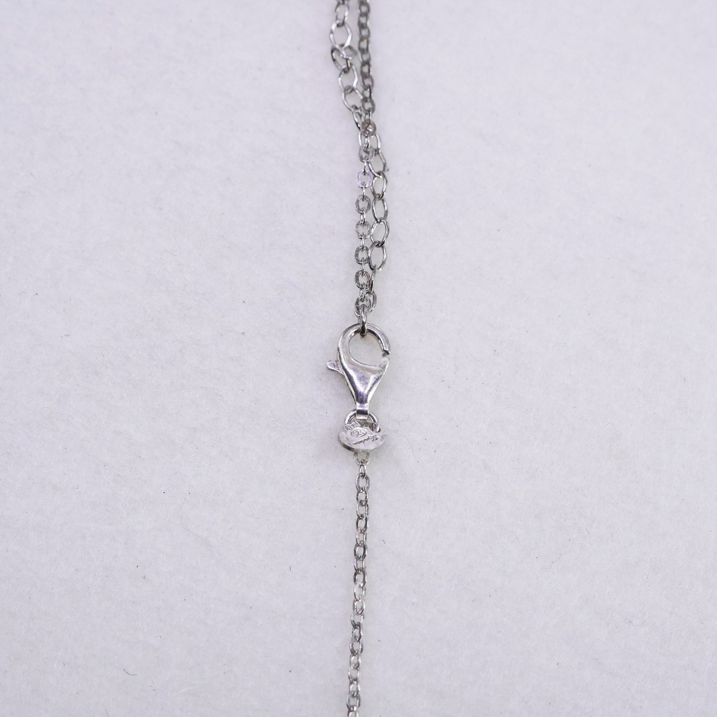 16+2”, Dyadema Sterling 925 silver elongated chain necklace elephant pendant