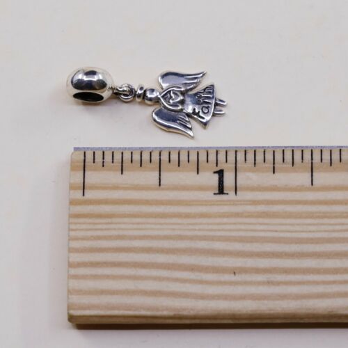Vintage Sterling 925 Silver Handmade Angel With Wings And Embossed “faith”