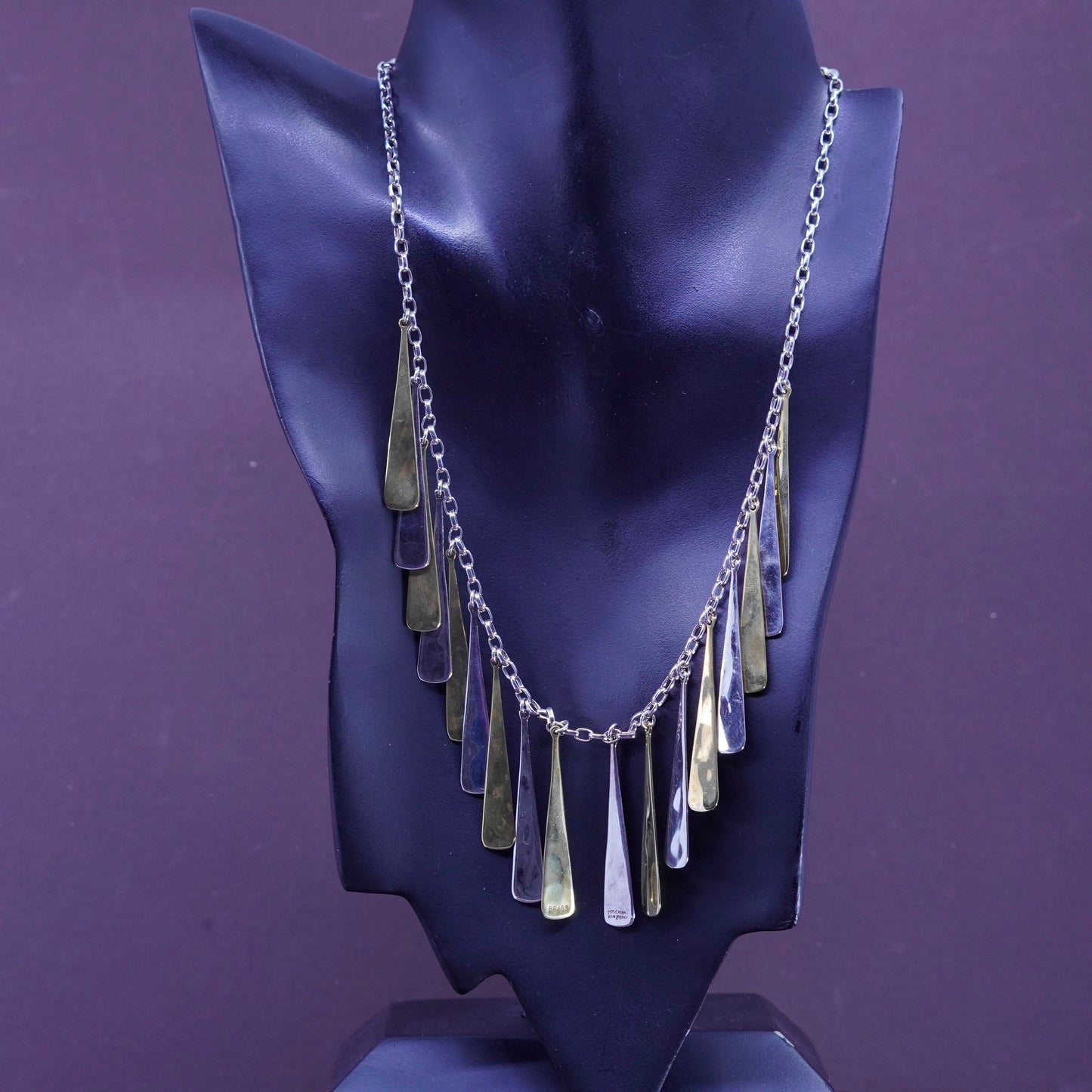 18”, RLM Robert Lee Morris studio Sterling 925 silver necklace, circle chain