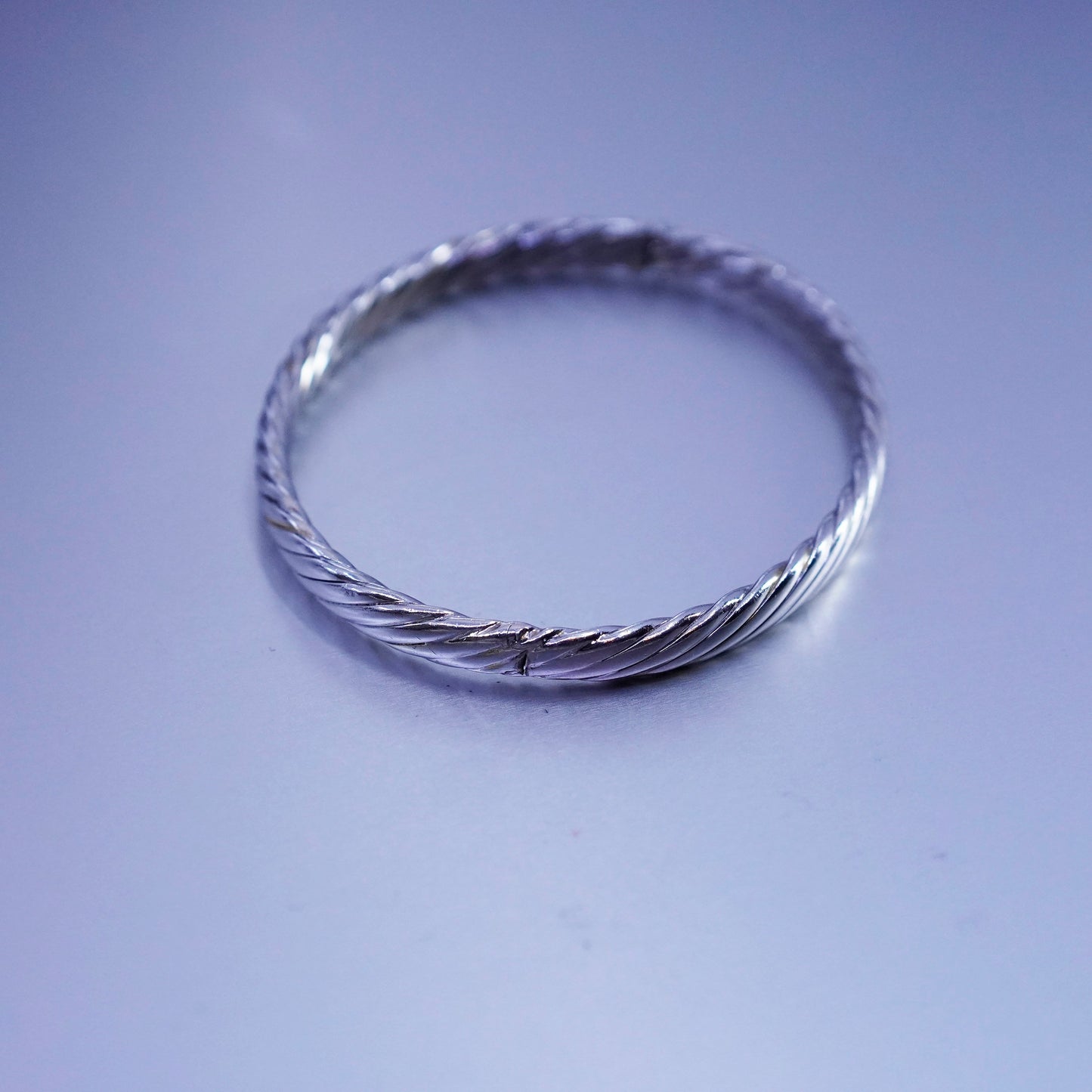 7.5”, Vintage Sterling 925 silver handmade bracelet, twisted bangle