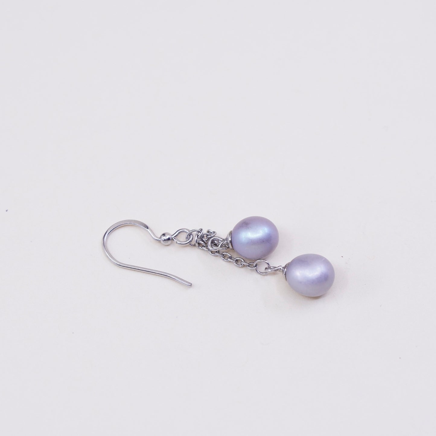 Vintage sterling 925 silver handmade earrings with pearl dangles