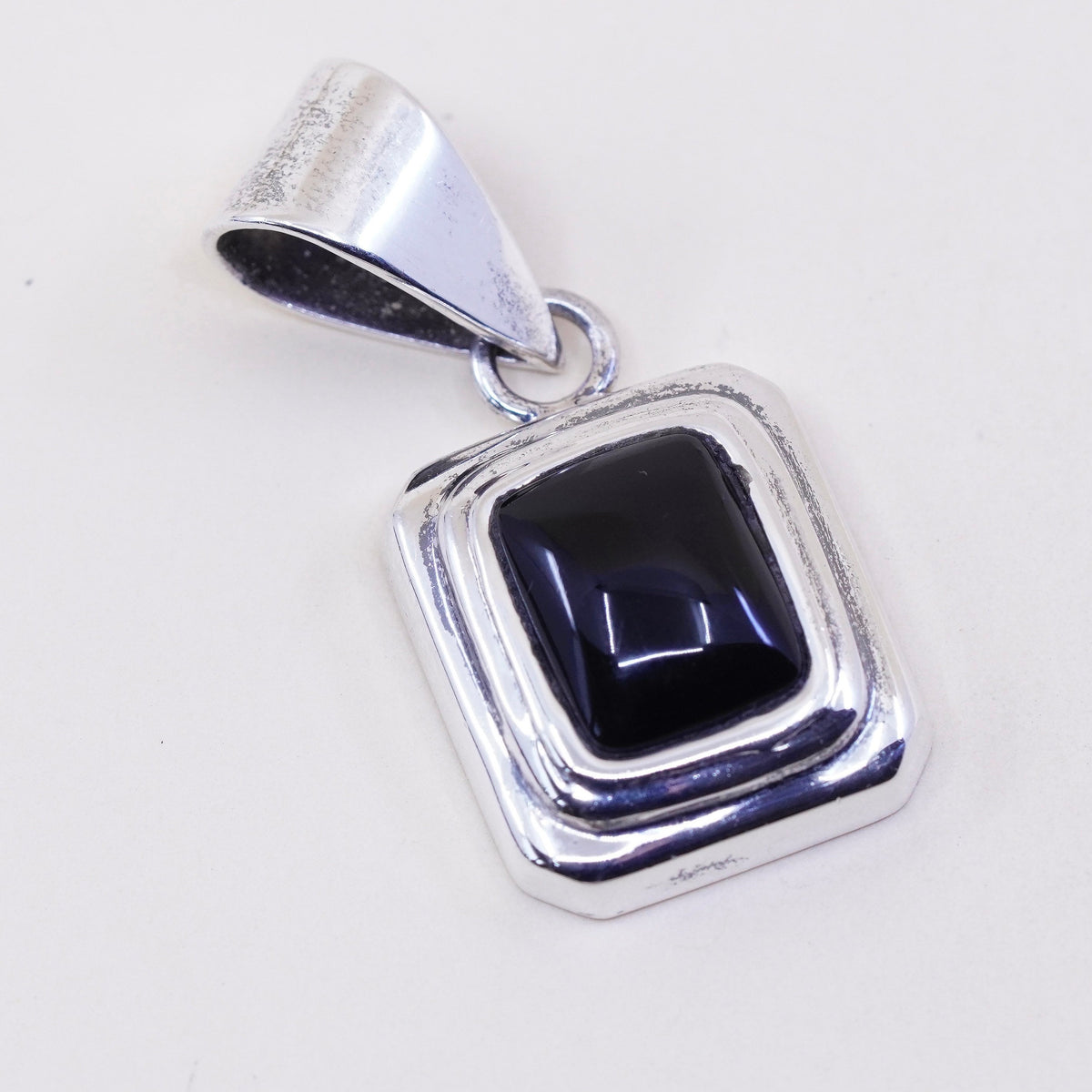 mexico silpada handmade sterling 925 silver pendant with rectangular black onyx
