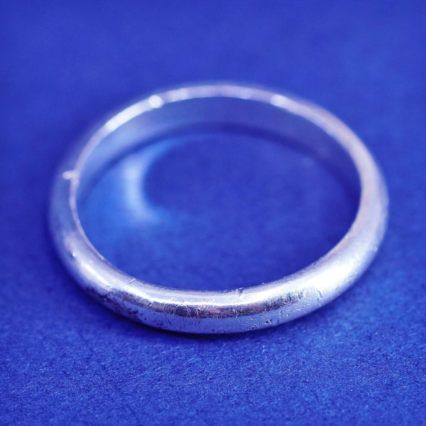 Size 3, vintage Sterling silver handmade ring, tiny 925 wedding band