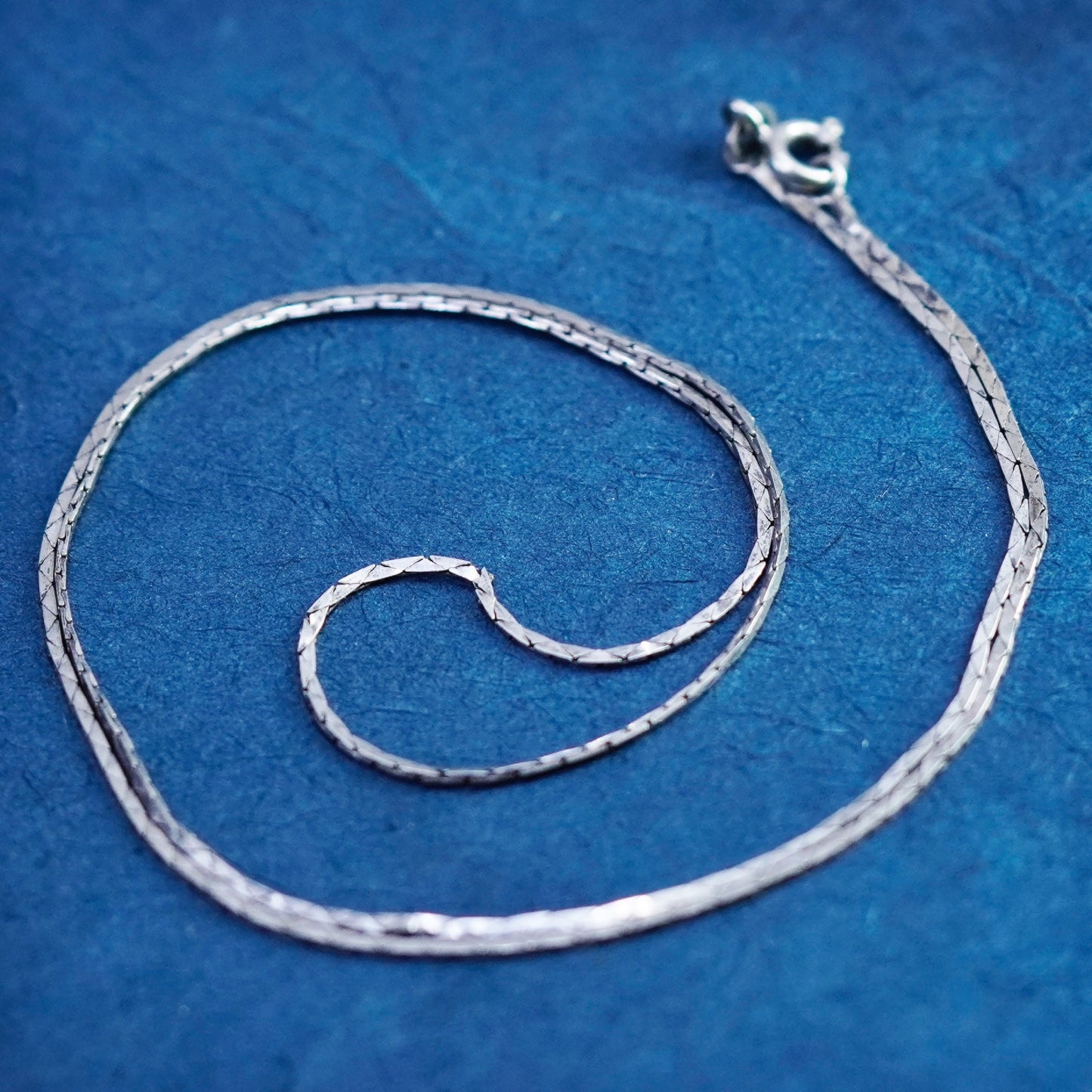 18”, 1mm, vintage Sterling silver handmade necklace, 925 snake chain