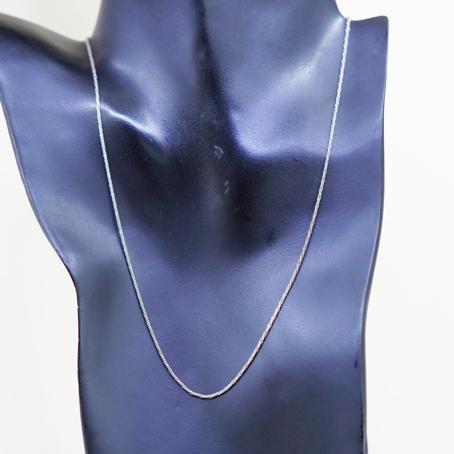 19”, 1mm, Vintage Italy sterling silver chain, 925 wheat necklace
