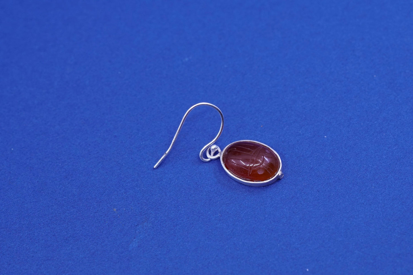 Vintage Sterling 925 silver handmade earrings with carnelian
