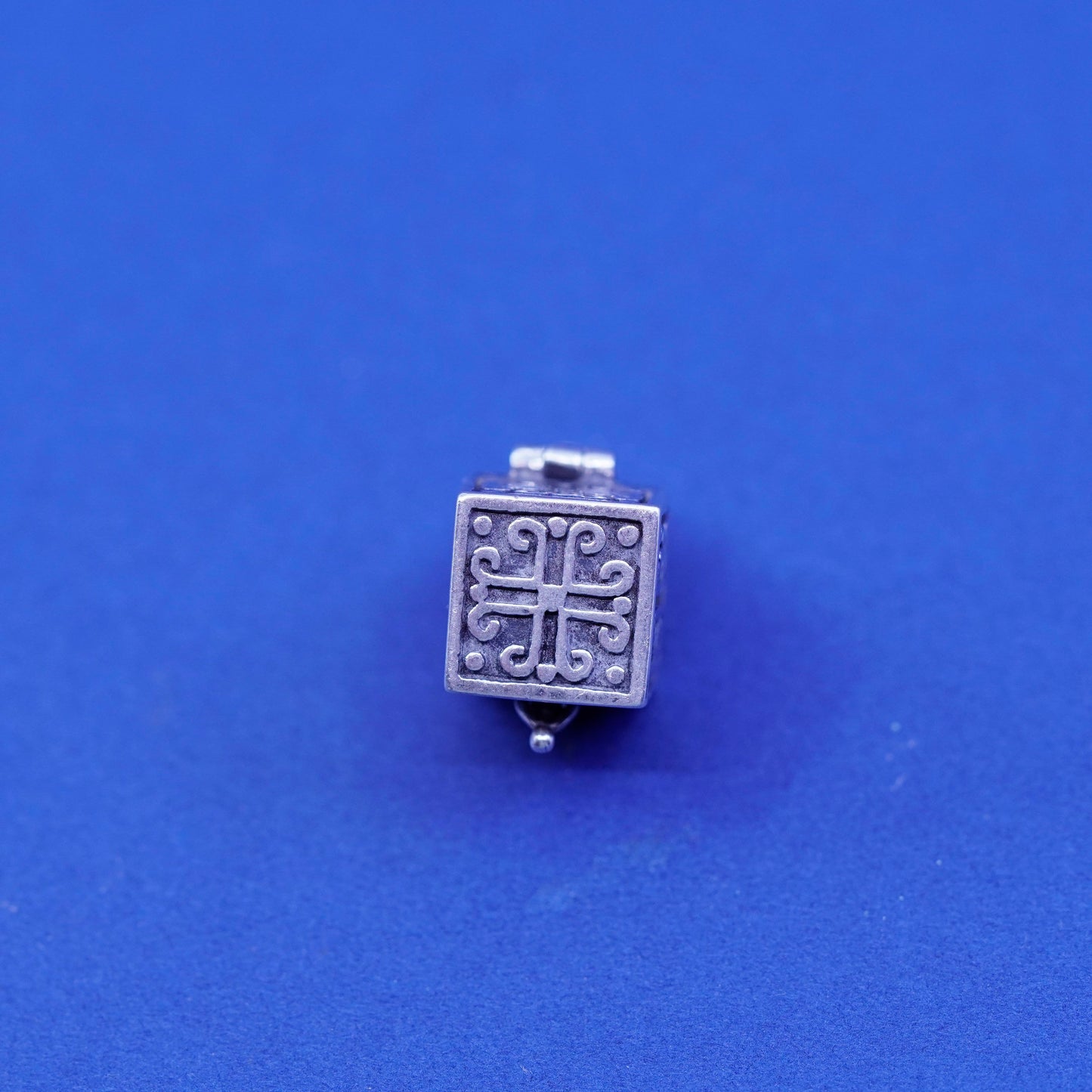 Vintage Sterling silver prayer box pendant, 925 locket charm