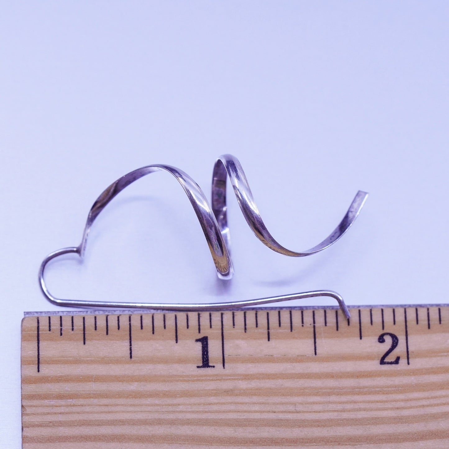Vintage Sterling 925 silver handmade twisted earrings drops