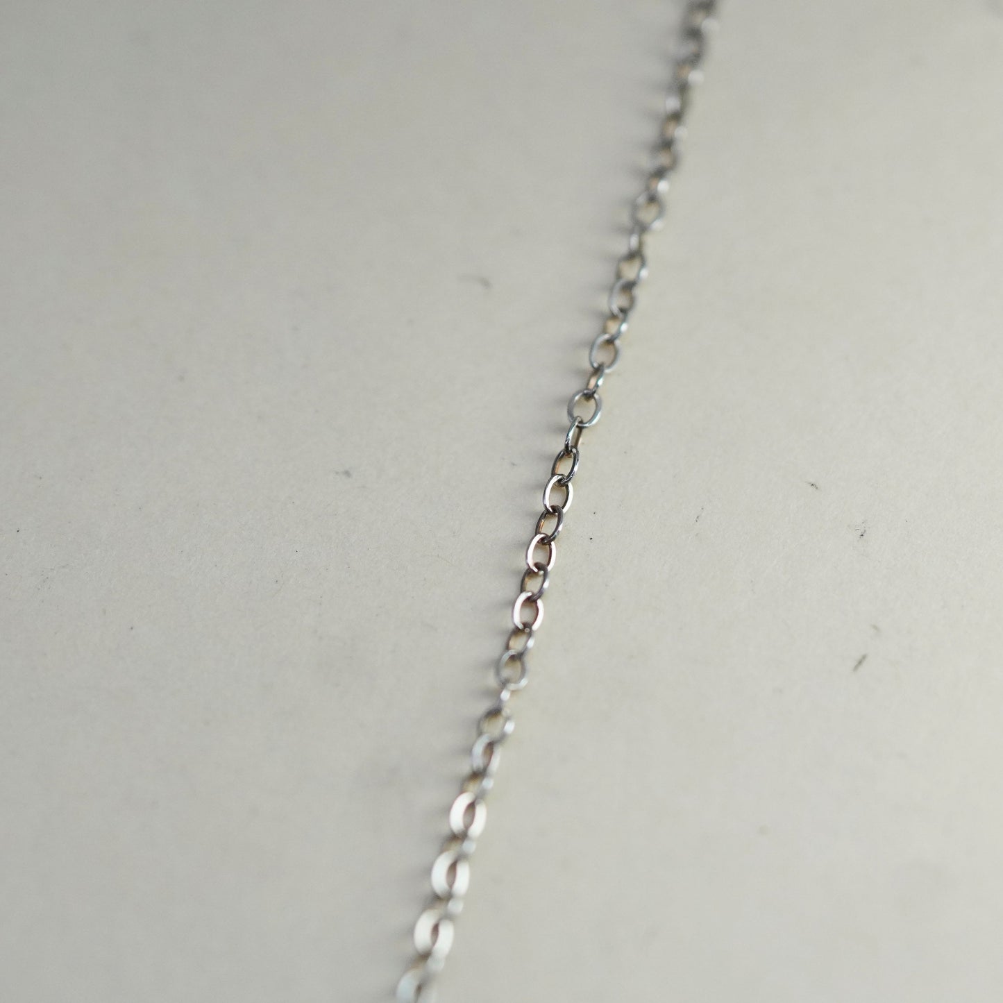 18”, 1mm, Vintage sterling silver flatten circle chain, Italy 925 necklace
