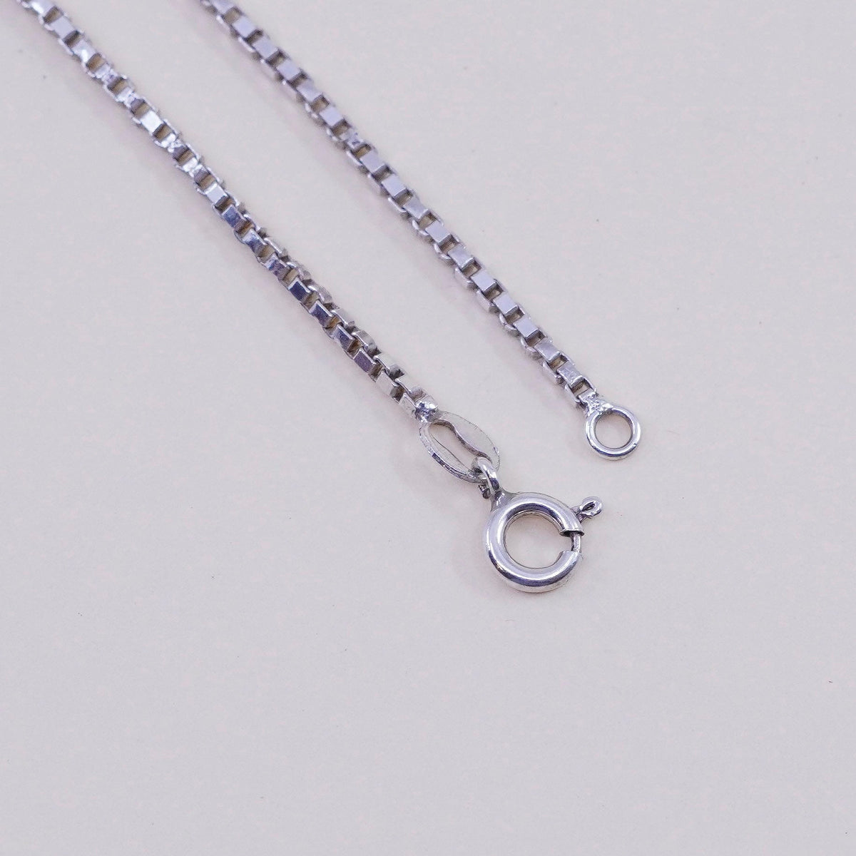 18”, Vintage Italian sterling 925 silver box chain, necklace