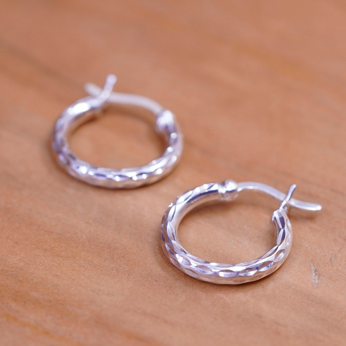 0.5”, vintage Sterling silver hoop earrings, 925 hoops