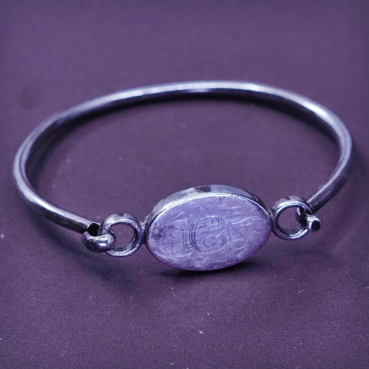 6”, Judith jack sterling silver bracelet, 925 bangle with name tag monogram ACN