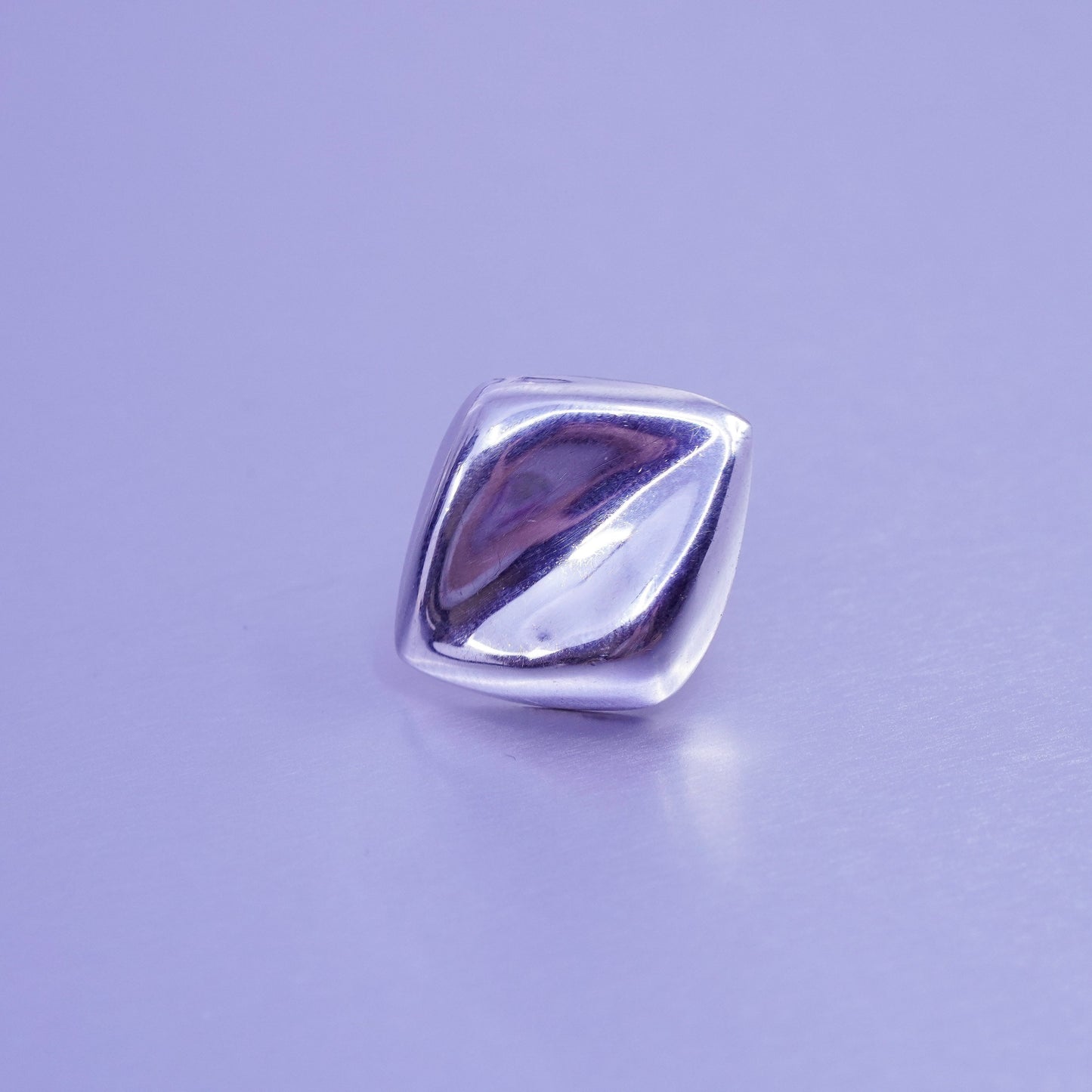 Vintage Sterling 925 silver handmade earrings, square studs