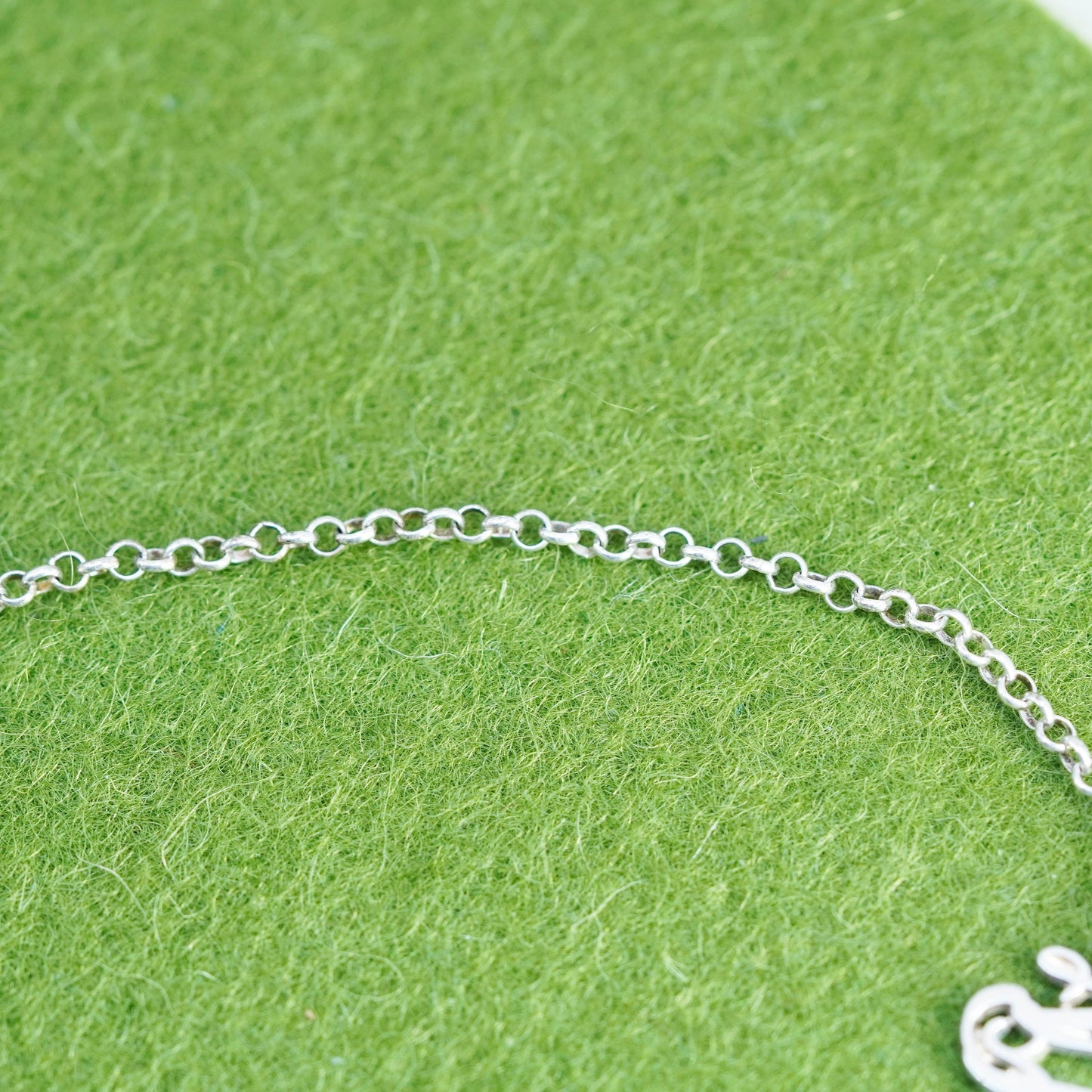 7.5”, sterling silver circle chain, 925 bracelet monogram initial “NAA” charm