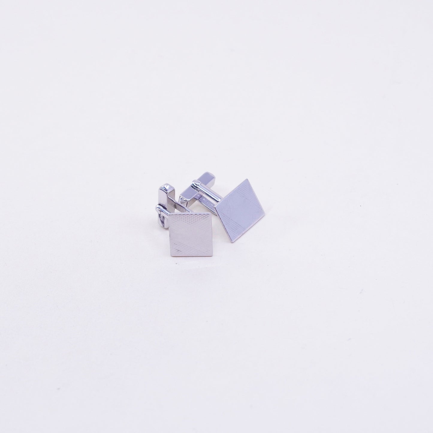 Vintage modern simple sterling silver cuff link, 925 cufflink